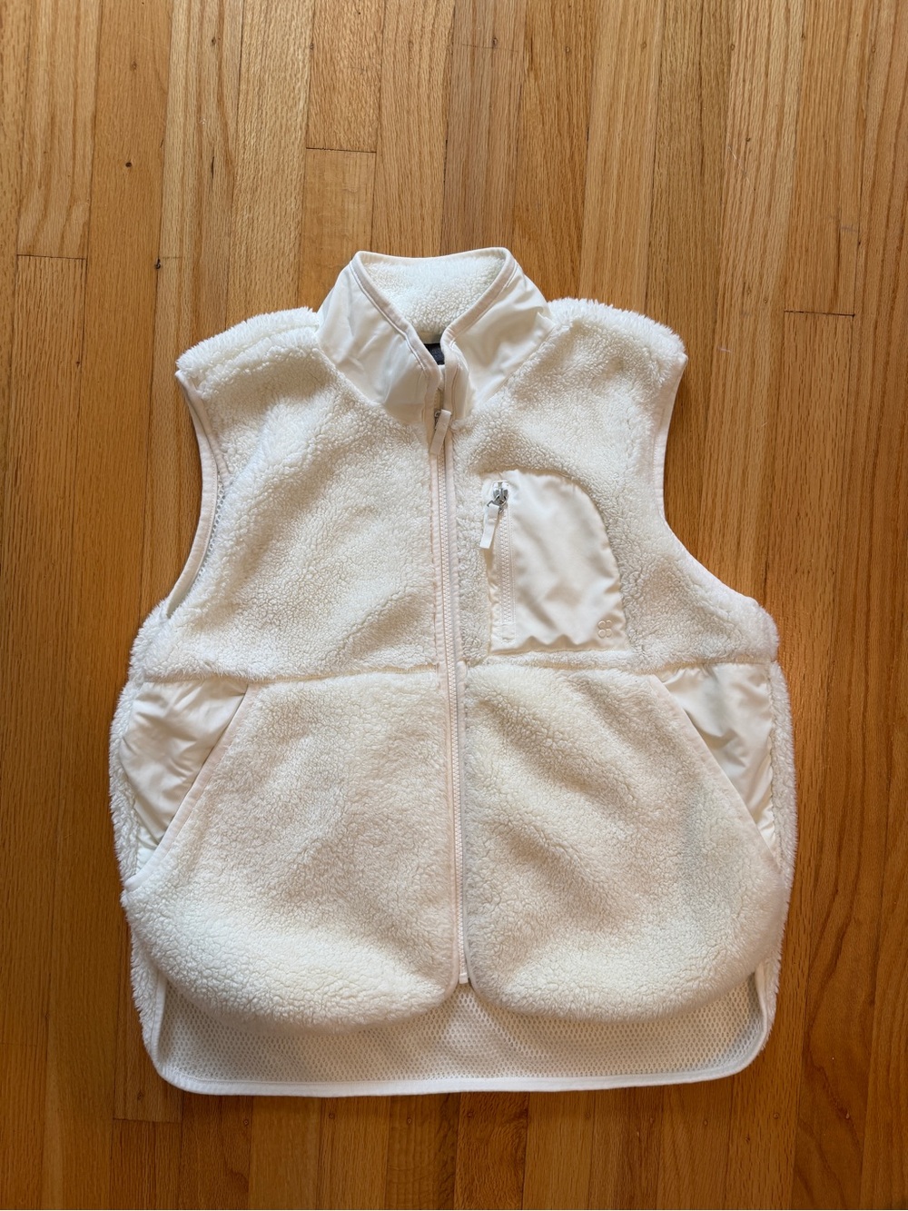 Sweaty Betty Cream Sherpa Women’s Zip-Up Vest